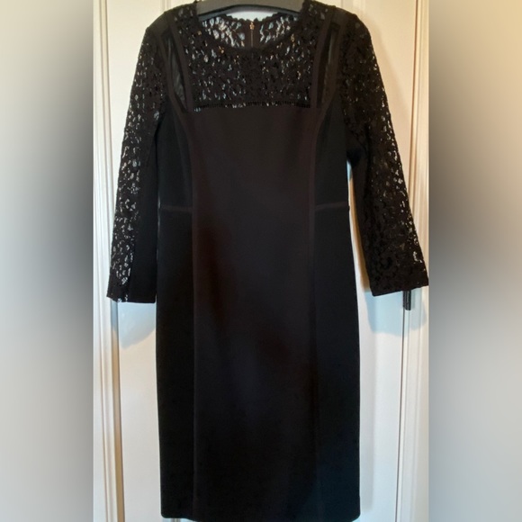 Rebecca Taylor Lace Combo Black Dress size 10 - Picture 3 of 8